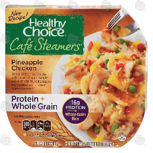 Healthy Choice Cafe Steamers pineapple chicken; with brown rice,9.9-oz