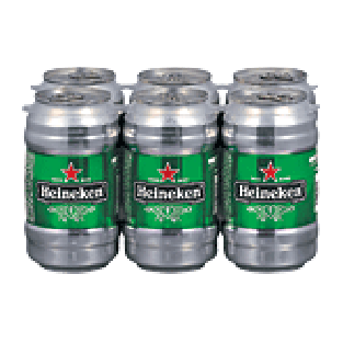 Heineken Lager Beer no slip grip cans.  keg cans are discontinued 6pk