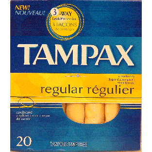 Tampax  tampons regular absorbency, anti-slip grip applicator  20ct