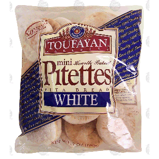 Toufayan Bakeries Pitettes mini white pita bread, hearth baked 7-oz