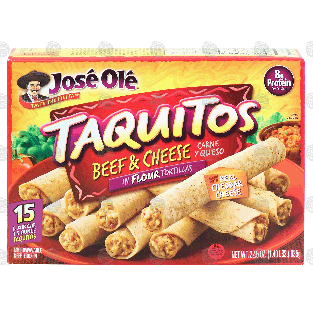 Jose Ole Taquitos beef & cheese in flour tortillas, 15 large 1.22.5-oz