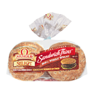 Arnold Sandwich Thins 100% whole wheat sandwich rolls, 100 calorie12oz