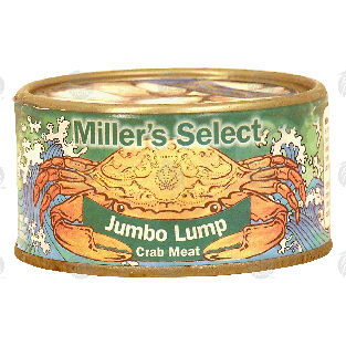 Miller's Select  crab meat, jumbo lump 6.5oz