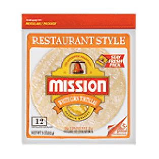 Mission  white corn tortillas, restaurant style, 12-count 11oz