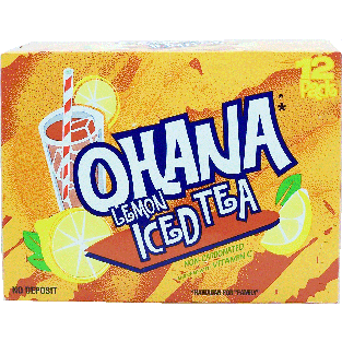 Faygo Ohana lemon flavor iced tea, non-carbonated, enriched with v12pk