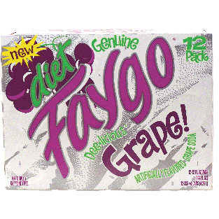 Faygo  diet grape flavor soda, 12-fl. oz. cans 12pk