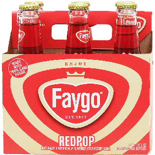 Faygo Redpop strawberry flavored soda, 12-fl. oz. 6pk