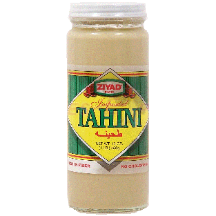 Ziyad Imported tahini ingredients: 100% crushed seasame seeds 16oz