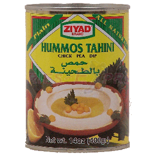 Ziyad  chick pea dip hommus tahini plain 14oz