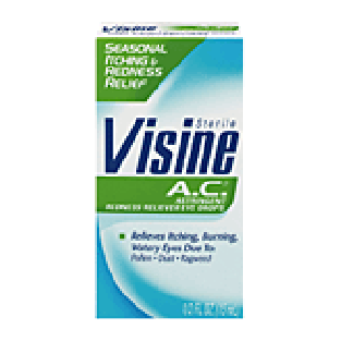 Visine A.C. Eye Drops Astringent Redness Reliever Seasonal Relief0.5oz