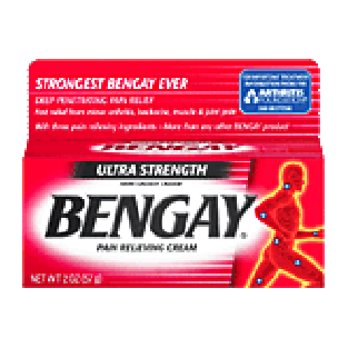 Bengay Pain Relieving Cream Ultra Strength Nongreasy 2oz