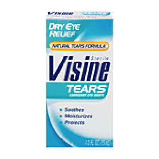Visine Tears Lubricant Eye Drops Dry Eye Relief Natural Tears For0.5oz