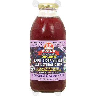 Bragg  organic apple cider, concord grape, acai vinegar all nat16fl oz