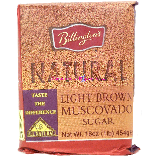 Billington's  light brown sugar, muscovado 16oz