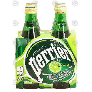 Perrier Sparkling Natural Mineral Water Lime 330 mL 4pk