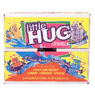 Little Hug  assorted flavored fruit drinks, blue raspberry, grape,20ct