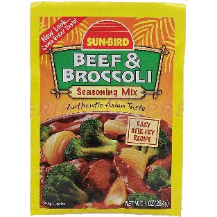 Sunbird  beef & broccoli authentic oriental seasoning dry mix 1oz