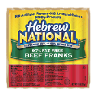 Hebrew National  97% fat free beef franks, 7 ct 11oz