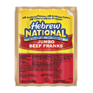 Hebrew National Franks Jumbo Beef 4 Ct 12oz