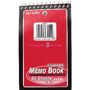 Top Flight Standards memo book, 60 sheets, 3 x 5 in. 1ct