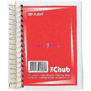 Top Flight The Chub 5 1/2 x 4 in, 200 sheets, narrow rule, white pa1ct