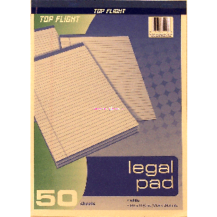 Top Flight  legal pad, white, 8 1/2 x 11 3/4 inch, 50-sheets 1ct