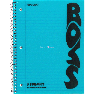 Top Flight Boss 3 subject, 138 sheets, wide rule 1ct