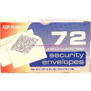 Top Flight  security envelopes, no. 6, 3 5/8 x 6 1/2-inch  72ct