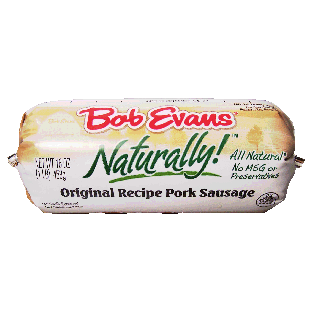 Bob Evans Naturally! original recipe pork sausage, all natural 16oz