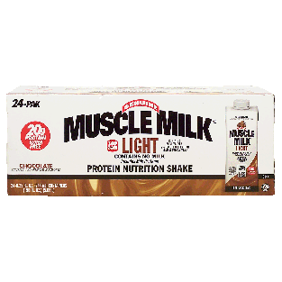 Muscle Milk Genuine light protein nutrition shake, 8.25-fl. oz., c24pk