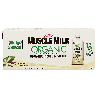 Muscle Milk Genuine organic vanilla flavor protein shake, 11-fl. o12pk