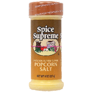 Spice Supreme  popcorn salt, imitation butter flavor 8oz