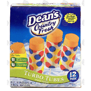 Dean's Country Fresh turbo tubes; orange sherbet, 12 pack 36-fl oz