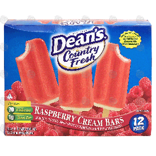 Dean's Country Fresh raspberry cream bars; vanilla lowfat ice 30-fl oz
