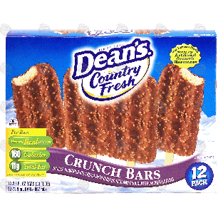Dean's Country Fresh crunch bars; vanilla flavored ice cream w30-fl oz