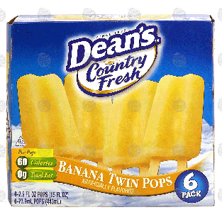 Dean's Country Fresh banana twin pops, 6 pack 15-fl oz