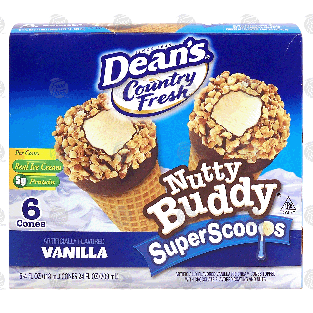Dean's Country Fresh nutty buddy; super scoops; vanilla, 6 con24-fl oz
