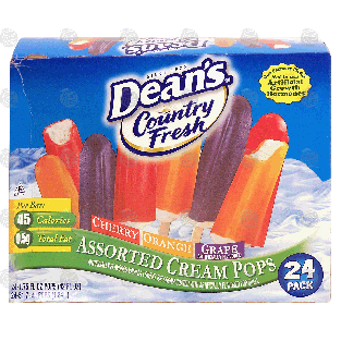 Dean's Country Fresh assorted cream pops; vanilla lowfat ice crea24-pk