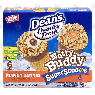 Dean's Country Fresh nutty buddy; super scoops; peanut butter,24-fl oz
