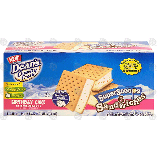 Dean's Country Fresh super scoops; birthday cake ice cream san24-fl oz