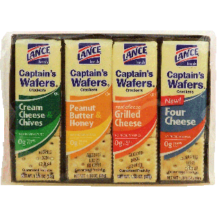Lance Captain's Wafers filled crackers variety pack, 8 packs  11oz