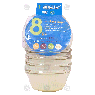 Anchor  4 - 6 oz custard cups with lids  4pk
