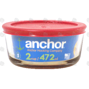 Anchor  2 cup glass container with lid  1ct