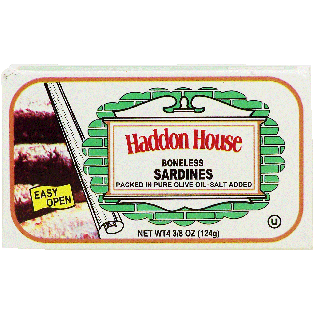 Haddon House  boneless sardines packed in olive oil, salt added4.375oz