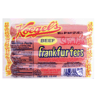 Koegel's  beef skinless frankfurters, 8-count 12oz