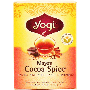 Yogi  mayan cocoa spice herbal supplement tea, 16-bags 1.27oz