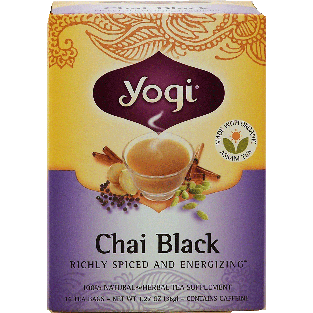 Yogi Chai Black herbal tea supplement, richly spiced and energiz1.27oz