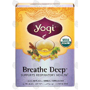 Yogi Breathe Deep 100% natural herbal supplement, caffeine free1.12-oz