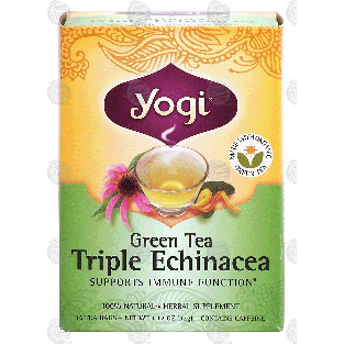 Yogi Green Tea Triple Echinacea 100% natural herbal supplement,1.12-oz