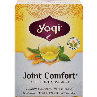 Yogi Joint Comfort herbal tea supplement eases joint movement, l1.12oz